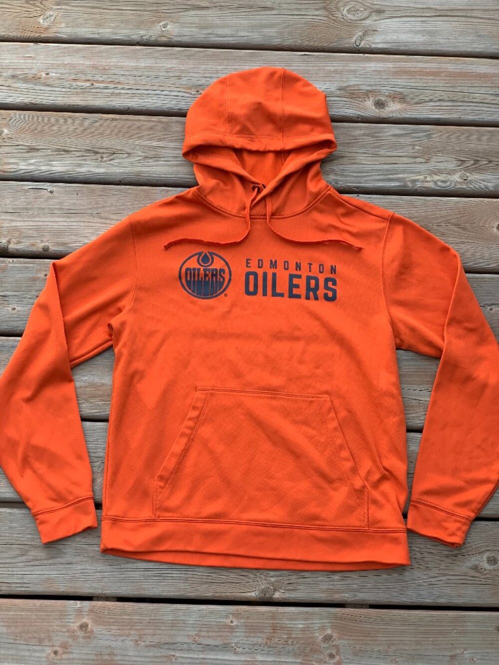 Edmonton Oilers Hoodie Mens Small Orange NHL Hockey Casual Unisex Pullover Top